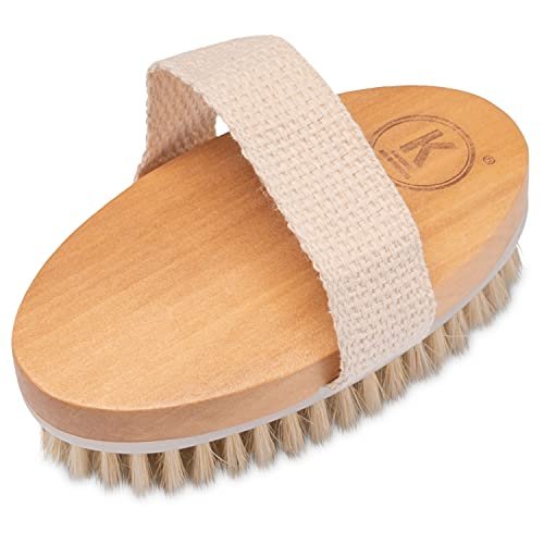 K-Pro Dry Body Brush Brush Setole naturali - Spazzola per il corpo in legno della cellulite