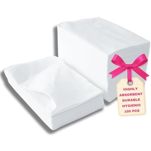 LALILL Asciugamani Monouso 100 Pezzi - 50x40 cm Bianchi in Cellulosa - Asciugamani Usa e Getta per Pedicure - Morbidi e Resistenti - Igienici per Salone o Casa