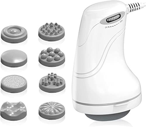 Massaggiatore Anticellulite Elettrico, Massaggiatore Cellulite Professionale con 8 Accessori Intercambiabili, Stringere Modellare, Alleviare L'affaticamento di Collo, Spalle, Vita, Pancia, Gambe