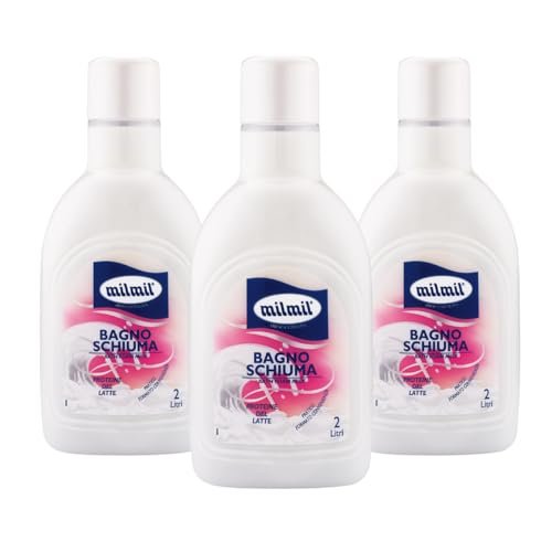 Milmil Bagno Schiuma, Fragranza Proteine del Latte, Pratico Formato Convenienza, Dermatologicamente Testato - 3 x 2000 ml