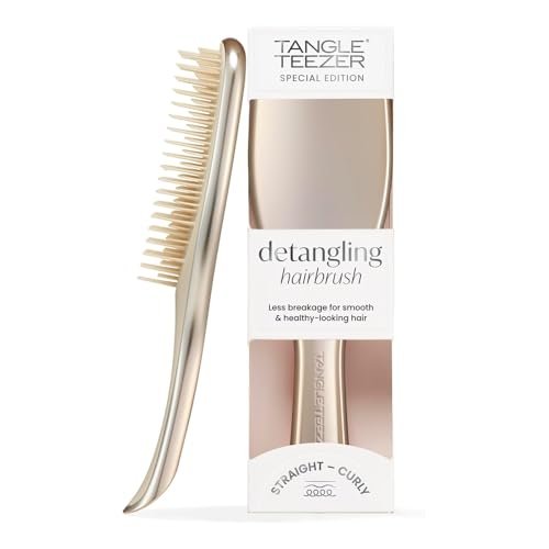 Tangle Teezer Ultimate Detangler Hairbrush - Spazzola cromata per capelli bagnati e asciutti - Doppie setole - Sciogli nodi per tutti i tipi di capelli - Champagne e Oro