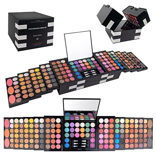 Trousse Trucchi Donna Ragazza, 148 Colore Palette di Ombretti per Trucco, Trucchi Donna Tutto in Uno Tavolozza Completo Valigetta con Ombretto, Gloss, Rossetti e Polveri Viso