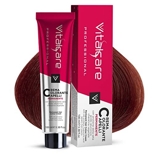 Vitalcare | Professional - Colorazione Permanente Professionale, Crema Colorante Capelli, Tintura Capelli con Proteine della Seta, n° 5/56, Rosso Veneziano, 100ml