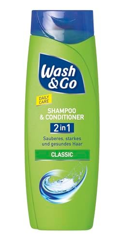 Wash & Go 2 in 1 Shampoo & Conditioner Classic 1 x 400 ml, cura quotidiana dei capelli per capelli puliti, forti e sani