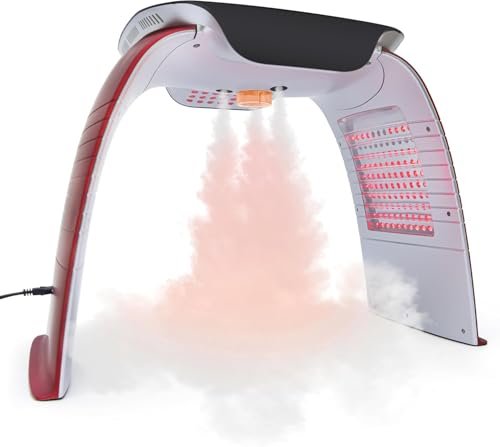 7 Colori Photon PDT luce Ringiovanimento della pelle Spettrometro Desktop Aria Calda Nebbia Fredda Strumento di Bellezza Touch Screen LED Rimozione Rughe Anti-Aging Salone Elitzia ETLB380 (Rosso)