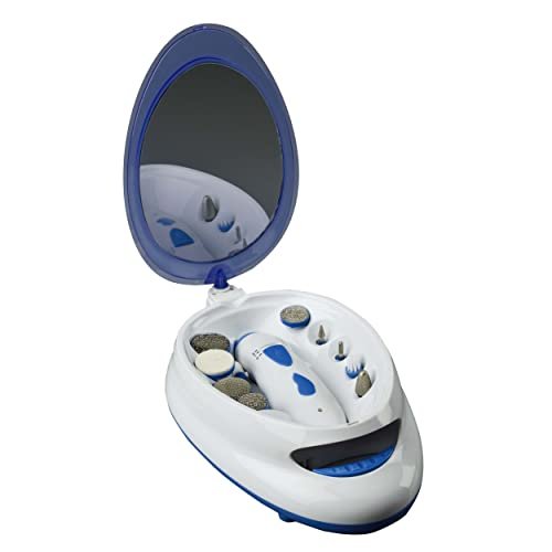 ARDES | ARM288 Set Manicure-Pedicure Elettrico Fresa Lima Unghie Professionale Kit Unghie Completo, Specchio Orientabile 360°, Asciuga Smalto Elettrico, Ideale Per Uso Casa Viaggio O Idea Regalo