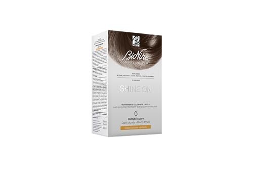Bionike Shine On - Trattamento Colorante Capelli N.6 Biondo Scuro, Kit Tinta per Cute Sensibile Senza Ammoniaca, Azione Nutriente e Protettiva, Dona un Colore Brillante, Copre i Capelli Bianchi