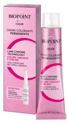 Biopoint Color - Crema Colorante Permanente con Fiala Hyaluplex Serum, Tinta per Capelli con Acido Ialuronico, Nutre, Idrata e Dona un Colore Brillante e Intenso, 60 ml