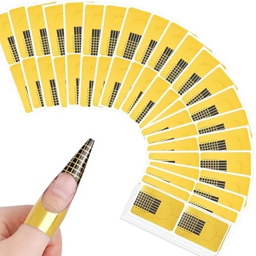 BUDOCI 120 Pezzi Cartine per Ricostruzione Unghie, Cartine Nail Form,Cartine Gel Unghie,Cartine per Ricostruzione Unghie per Estensione