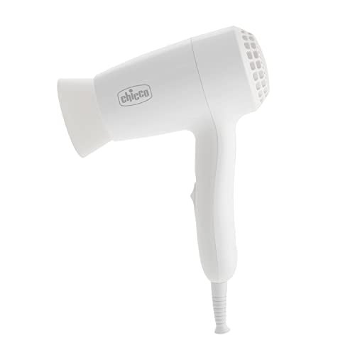 Chicco Mini Asciugacapelli Per Bambini, Phon Per Bambini, Riduce il Rischio Di Scottature, Due Temperature, Con Convogliatore D'Aria, 0 Mesi+