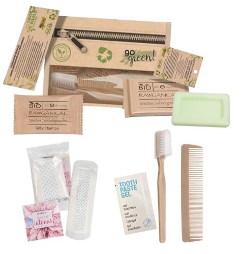 Confezione da 24 kit di igiene personale per donna in beauty case usa e getta - ideale per viaggi, palestra e uso quotidiano