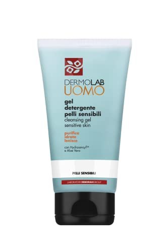 Dermolab Uomo - Gel Detergente Viso, per Pelli Sensibili, con Aloe Vera e Acido Ialuronico, Effetto Purificante e Lenitivo, Rinforza la Barriera Protettiva, Dermatologicamente Testato, 150 ml