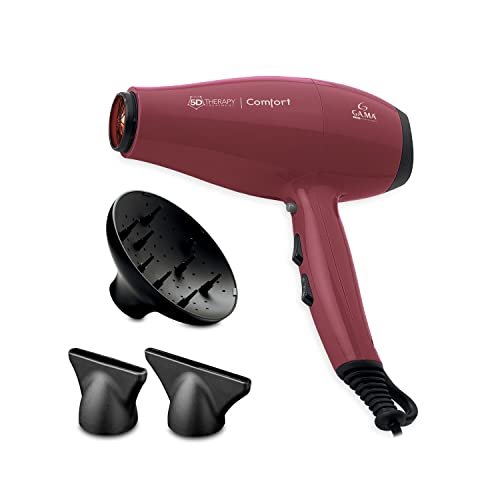 Gama Italy Professional Phon Comfort Halogen 5D, Asciugacapelli professionale, Rosso
