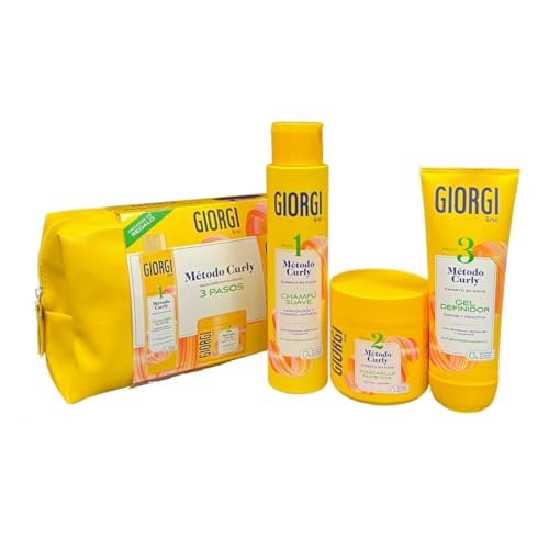 GIORGI Line - Kit Iniziazione al Metodo Curly in 3 Passi | Set Regalo per Riccioli Spettacolari, 0% Alcol, 0% Silicone, 0% Solfati, Proteine Vegetali e Avocado - 950 ml