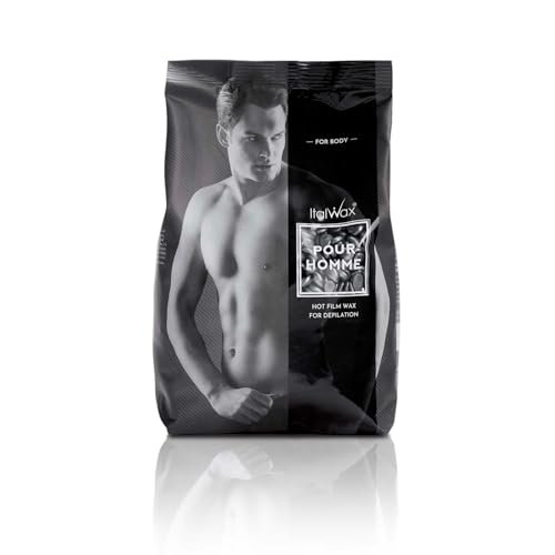 Italwax Pour Homme - 500g - Perline di cera dura per la depilazione - Speciali per la depilazione maschile - Formula naturale per tutti i tipi di pelle - Rimuove facilmente anche i peli più spessi​