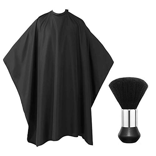IWILCS, mantello da parrucchiere, scialle da barbiere con pennello da barbiere, abito da taglio unisex per parrucchieri e negozi di bellezza