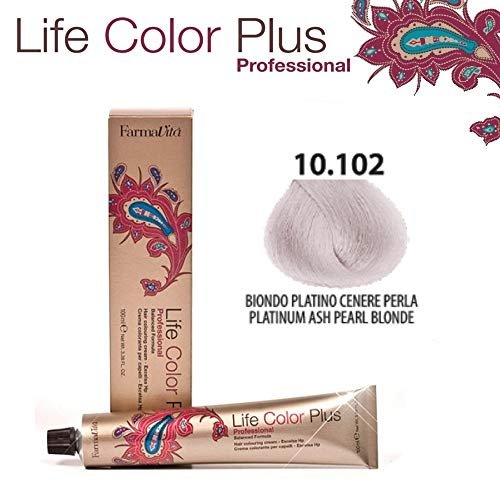 Life Color Plus - 10.102 Biondo Platino Cenere Perla - Crema Colorante per Capelli - FarmaVita - 100 ml
