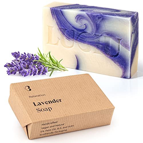 lubiu Sapone Lavanda 100g - Saponette Naturali Bio - Sapone Solido Corpo e Sapone Mani - Sapone Naturale Artigianale - Saponetta alla Lavanda