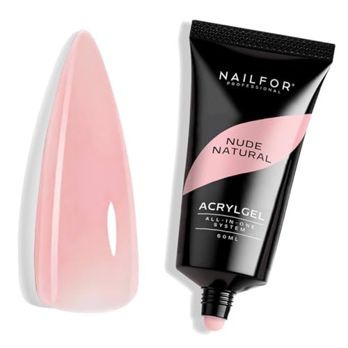 Nailfor Acrylgel NUDE NATURAL 30ML In Tubo Per Ricostruzione Unghie 30ml Made In Usa Facile Allungamento Estensione Unghie Professionale Rapida, Veloce E Resistente - Made in USA
