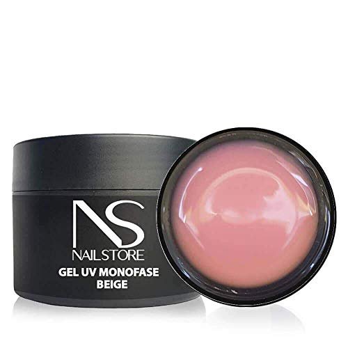Nail Store - Gel UV Led Costruttore Monofasico Cover Beige – camouflage - media densità - autolivellante – facile lavorabilità – adatto per Refill e allungamento con cartina (50g)