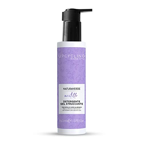 Naturaverde | Gel Detergente Struccante Viso Upcycling Mirtillo, Con Estratto di Mirtillo e Acido Ialuronico, Rimuove Trucco e Impurità, 150ml