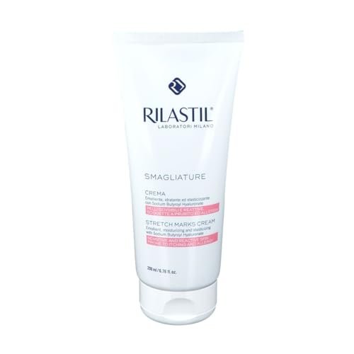 Rilastil Crema Smagliature, Trattamento Contro le Smagliature, Emolliente, Idratante ed Elasticizzante per pelli sensibili,Confezione da 200 ml