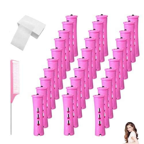 Set di 61 bigodini per onde permanenti, grandi con pettine in acciaio, 30 bigodini permanenti e 30 pezzi di carta permanente, per donne con elastico elastico