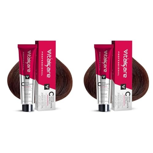 Vitalcare Professional Colorazione Permanente Professionale, Biondo Scuro Beige, 100ml (Confezione da 2)