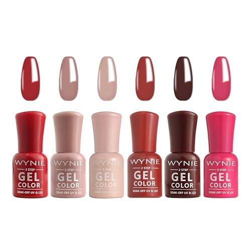 WYNIE Smalti Semipermanenti in Gel 6 Colori Tonalità Rosse Kit Nail Gel UV/LED Valentino Manicure Romantica