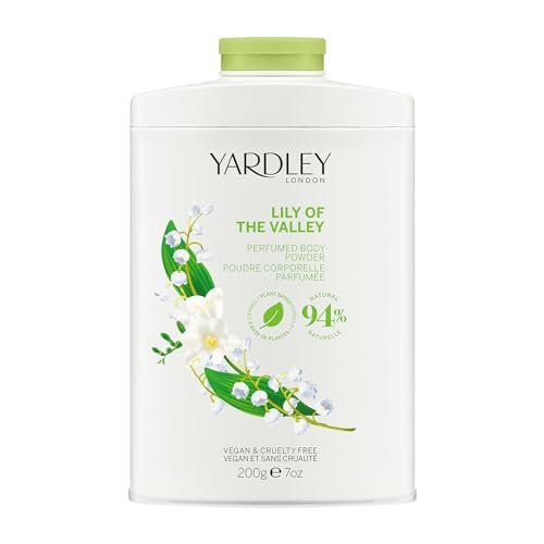Yardley London Polvere per il Corpo Profumata al Mughetto, Talco da Donna per Aiutare a Controllare Gli Odori e Gli Sfregamenti, Polvere per il Corpo al Mughetto 200g