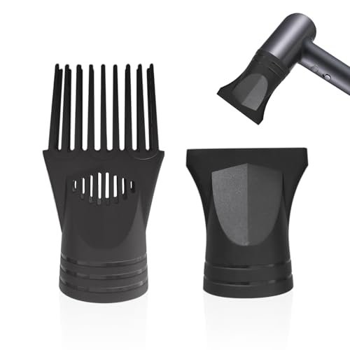 2 Pz Asciugacapelli Ugello, Diffusore Universale Per Asciugacapelli, Diffusore Dei Capelli, Attacco per Asciugacapelli, Pettine Asciugacapelli, Pettine Asciugacapelli Per Parrucchiere (Nero)