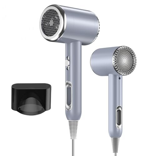 Anluomania Asciugacapelli Professionale, 2000W Potente Phon Capelli Ioni Negativi, Asciugacapelli Silenzioso, 3 Impostazioni Temperatura, Asciugatura Rapida,1 Ugelli, Phon Ionico per Viaggio, Famiglia