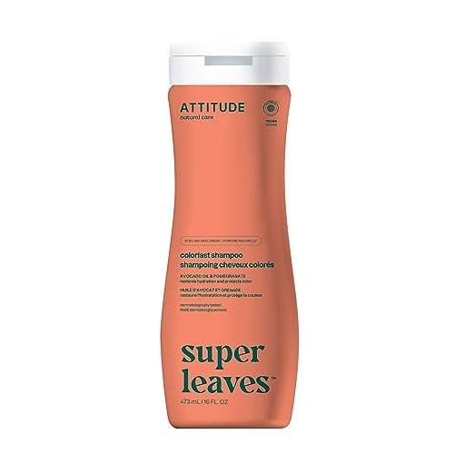 ATTITUDE Colorlast Hair Shampoo, EWG Verified, For Color Treated Hair, Protects Color, Naturally Derived Ingredients, Vegan and Plant Based, Avocado Oil and Pomegranate, 473 mL