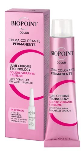 Biopoint Color - Crema Colorante Permanente con Fiala Hyaluplex Serum, Tinta per Capelli con Acido Ialuronico, Nutre, Idrata e Dona un Colore Brillante e Intenso, 60 ml