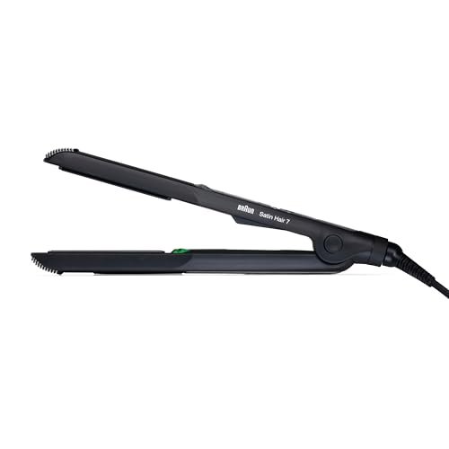 Braun Satin Hair 7 SensoCare, Piastra Capelli Ceramica con Ioni Ativi, Tecnologia IONTEC, Effetto Crespo Domato, Morbidezzae Brillantezza, Pressione Distribuita, ST710 Nero