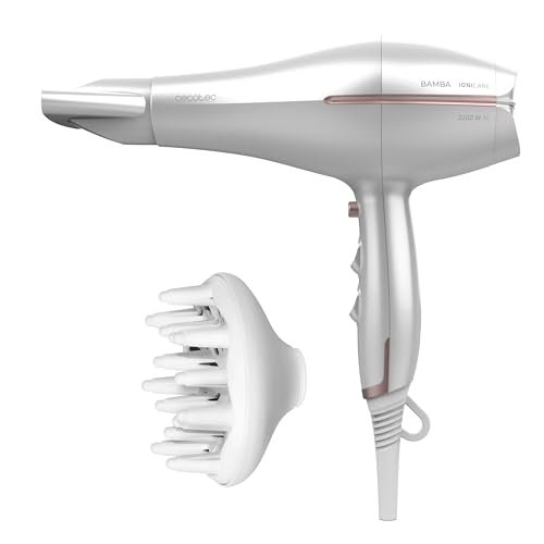 Cecotec Asciugacapelli Ionic IoniCare 5300 Maxi Aura Potenza 2200W, con ioni reali e flusso d'aria elevato, funzione Cool Air, 2 velocità e 3 temperature, bianco