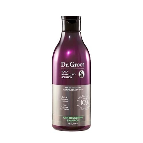 Dr. Groot Scalp Revitalizing Solution Hair Thickening Shampoo | With Biotin and Prebiotics | Clinically Proven to Help Visibly Volumize Thin, Damaged or Dry Hair | 385 ml/13 fl. Oz.