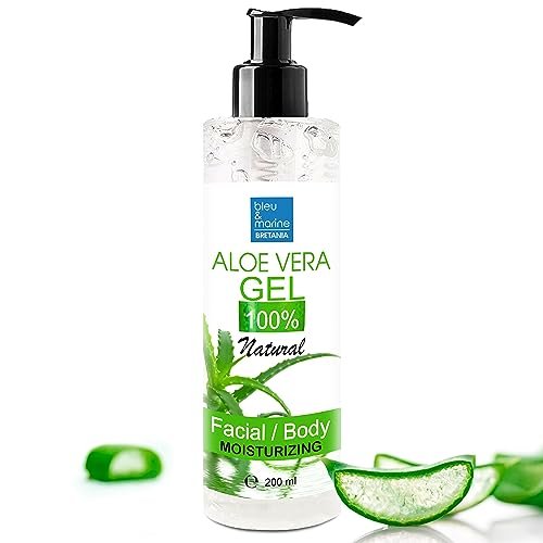 Gel Aloe Vera 100% Naturale | Lenitivo Post-Depilazione | Balsamo Dopobarba | Trattamento Acne, Smagliature | Cura dei Capelli | SOS Dopo Sole, 200 ml