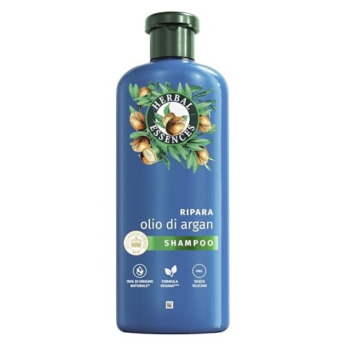 Herbal Essences Shampoo con Olio di Argan Ripara i Capelli Danneggiati, Senza Siliconi, Vegano 250ml