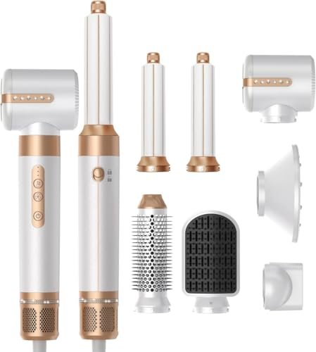 ILYPOP – Asciugacapelli Air Styler 3D Pro 7 in 1 Professionale 2000W, Asciugacapelli Multifunzione Con Spazzola lisciante ad Aria Calda, Ferro Arricciacapelli ad aria calda, Styler Volumizzante