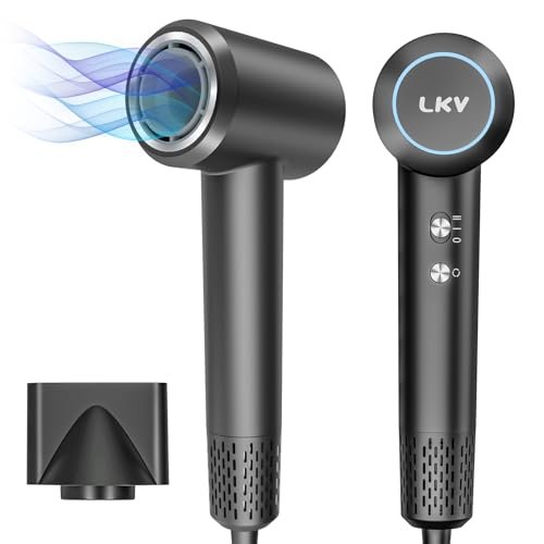 LKV Asciugacapelli Ionico Phone Capelli Professionale ioni Phon con Diffusore Phon Capelli 200 Milioni di Ioni Negativi AC motore Fono Capelli Ionico 110.000 giri/min per Asciugatura Rapida