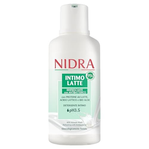 NIDRA | Detergente Intimo, Rinfrescante con Antibatterico, Proteine del Latte, Ginecologicamente Testato, Made in Italy, 500 ml