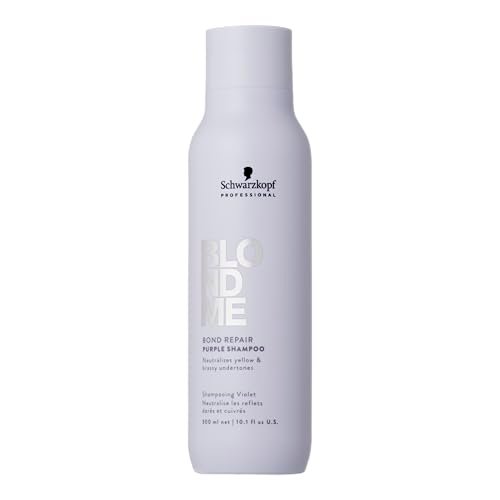 Schwarzkopf Professional BLONDME Bond Repair Purple Shampoo Cool Shampoo per capelli neutralizza i toni gialli per capelli schiariti tinti, purificante e nutriente, 300 ml