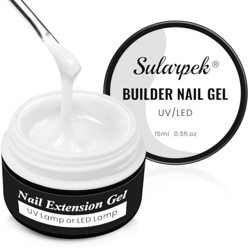 Sularpek 15 ML Gel Unghie, Gel Costruttore, Gel Ricostruzione Unghie, Esente da HEMA e TPO Naturale Gel Monofasico, Gel Passione Unghie per Ricostruzione Unghie, Allunga e Ripara(Milky White)
