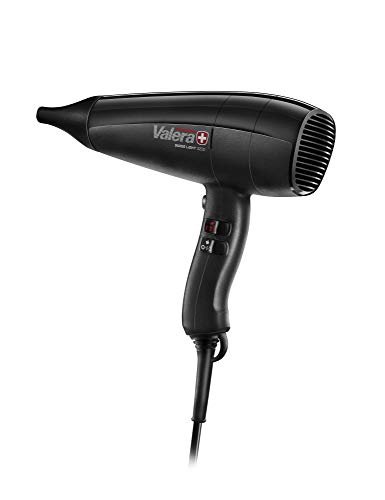 Valera, Swiss Light 3200, Asciugacapelli Professionale Leggero, Phon con 3 Livelli di Temperatura e Funzione per Aria Tiepida, Filtro Removibile, Cavo Flessibile, 1600 Watt, Swiss Made