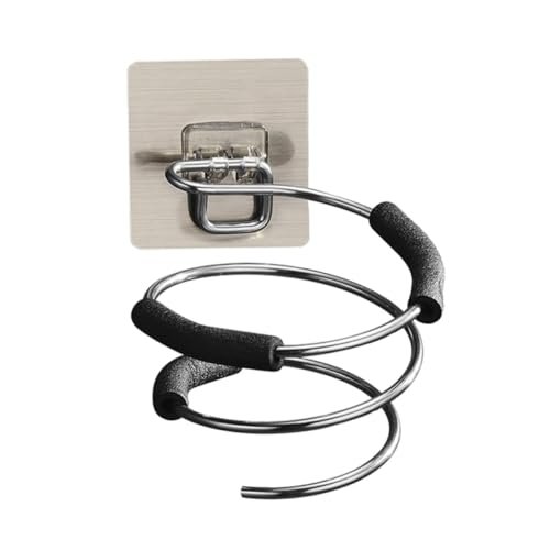 VALICLUD Phon Parete in Acciaio Inossidabile Foratura con Anello Antiscivolo Organizer Bagno per Asciugacapelli Montaggio Adesivo Resistente e Facile Compatibile con Vari Modelli