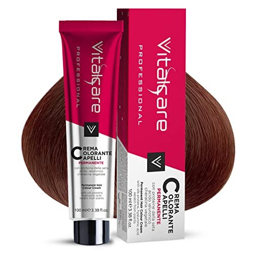 Vitalcare Professional - Colorazione Permanente Professionale, Crema Colorante Capelli, Tintura Capelli con Proteine della Seta, n° 6/4, Biondo Scuro Rame, 100ml
