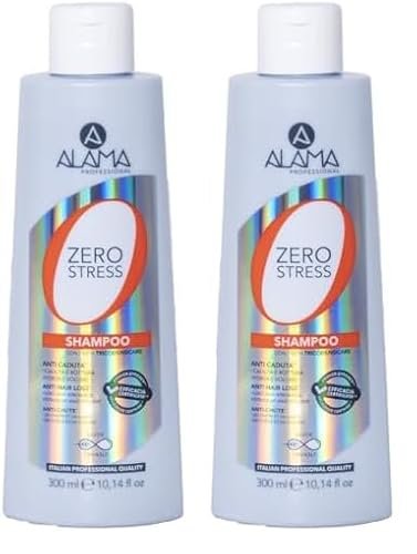 Alama Professional Zero Stress Shampoo Anticaduta, Rinforzante e Volumizzante per Capelli Fragili e Deboli, con Estratto di Rosmarino e Proteine del Grano, 300ml (Confezione da 2)