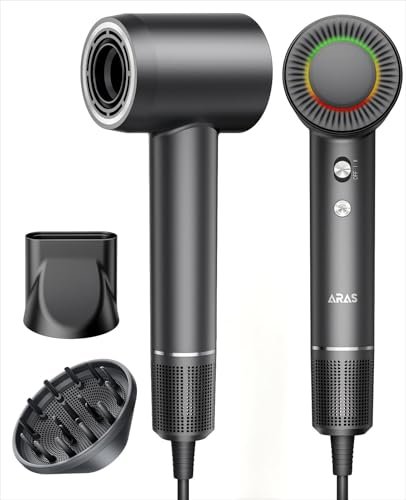 Asciugacapelli Professionale Agli Ioni Negativi, Asciugacapelli con Asciugacapelli ad Alta Velocità da 160000 giri/min, Motore Brushless per Asciugatura Rapida con Ugello Magnetico