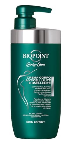 Biopoint - Crema Corpo Anticellulite, Azione Rassodante, Drenante e Tonificante, Favorisce la Riduzione degli Accumuli Adiposi e Contrasta gli Inestetismi della Cellulite, 500 ml